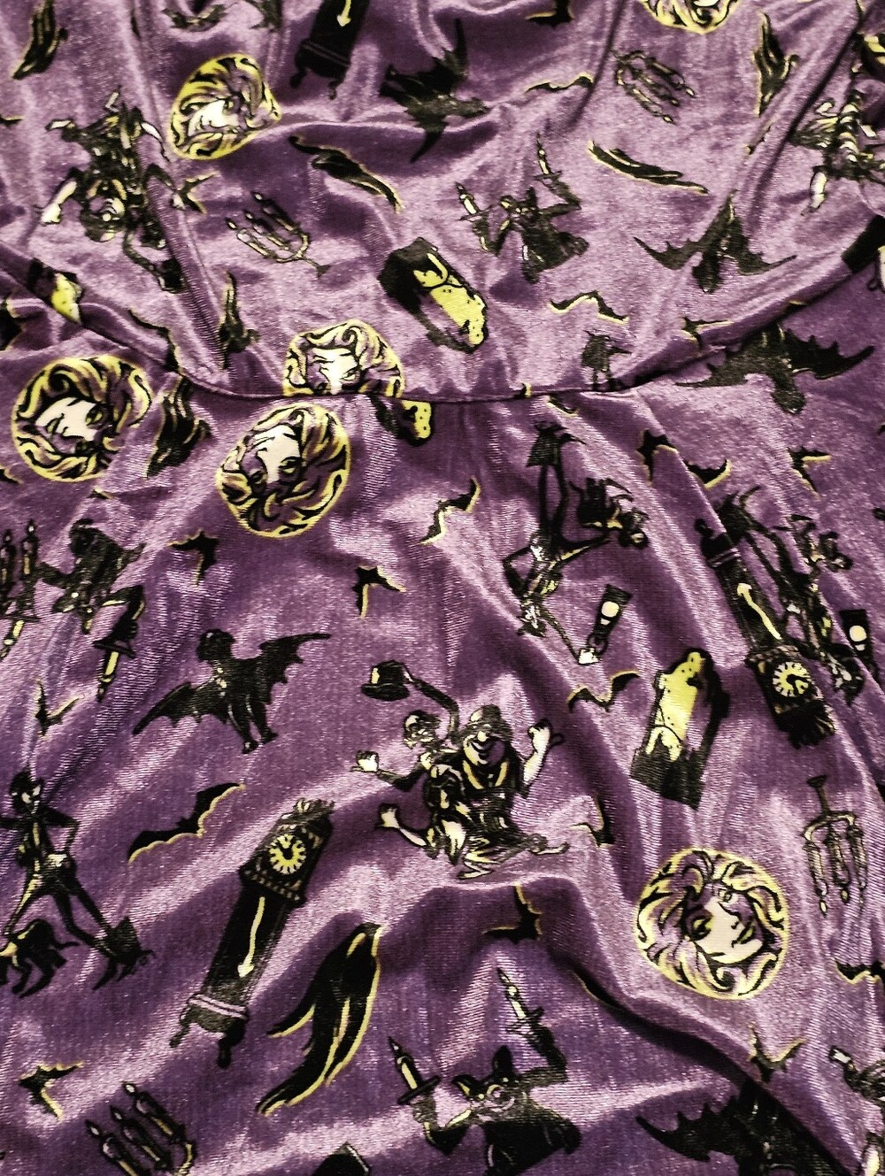 Torrid Disney Haunted Mansion Purple Velvet Aop Dress Midi Halloween Size 1 XL - Picture 4 of 10